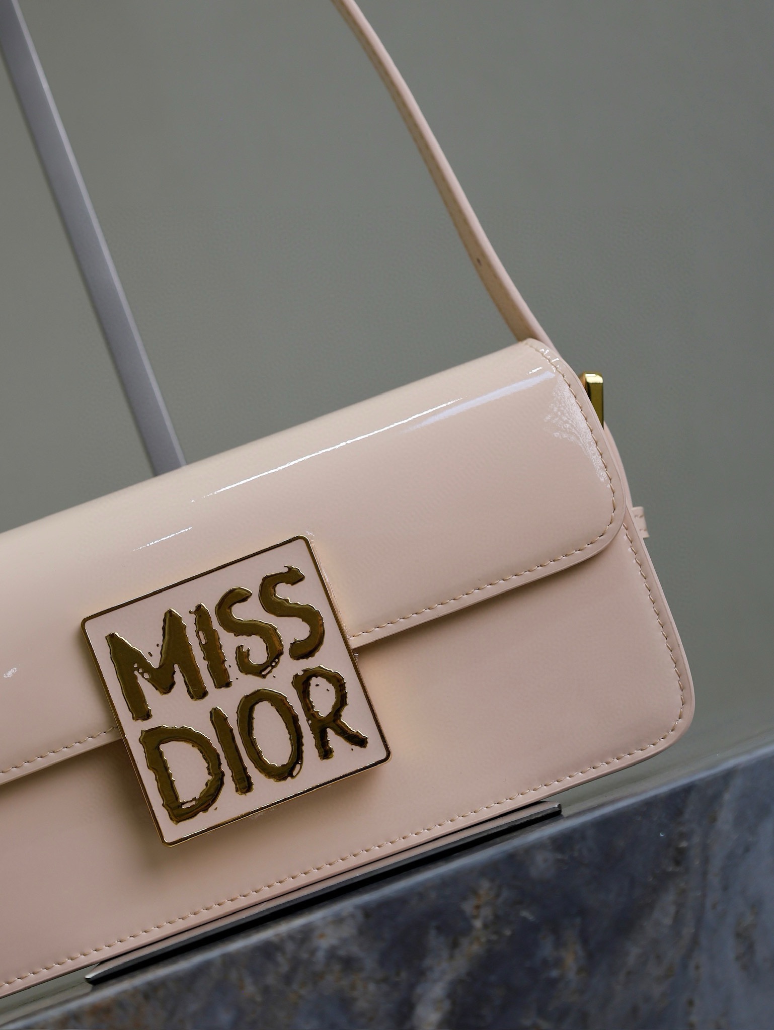 Miss Dior Flap Bag Pink Patent Calfskin